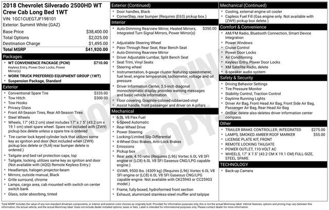 2018 Chevrolet Silverado HD Work Truck Crew Cab Long Box's photo