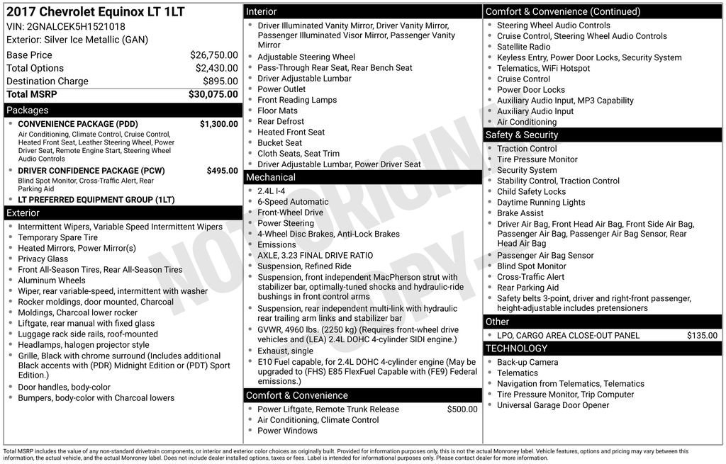 Used 2017 SILVER ICE METALLIC Chevrolet LT image 9