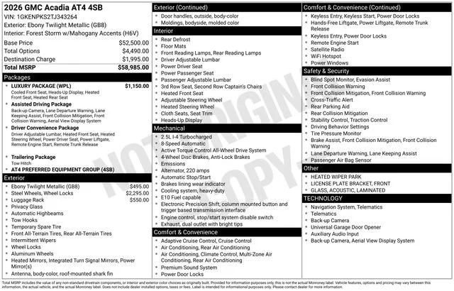 New 2026 Ebony Twilight Metallic GMC AT4 image 5