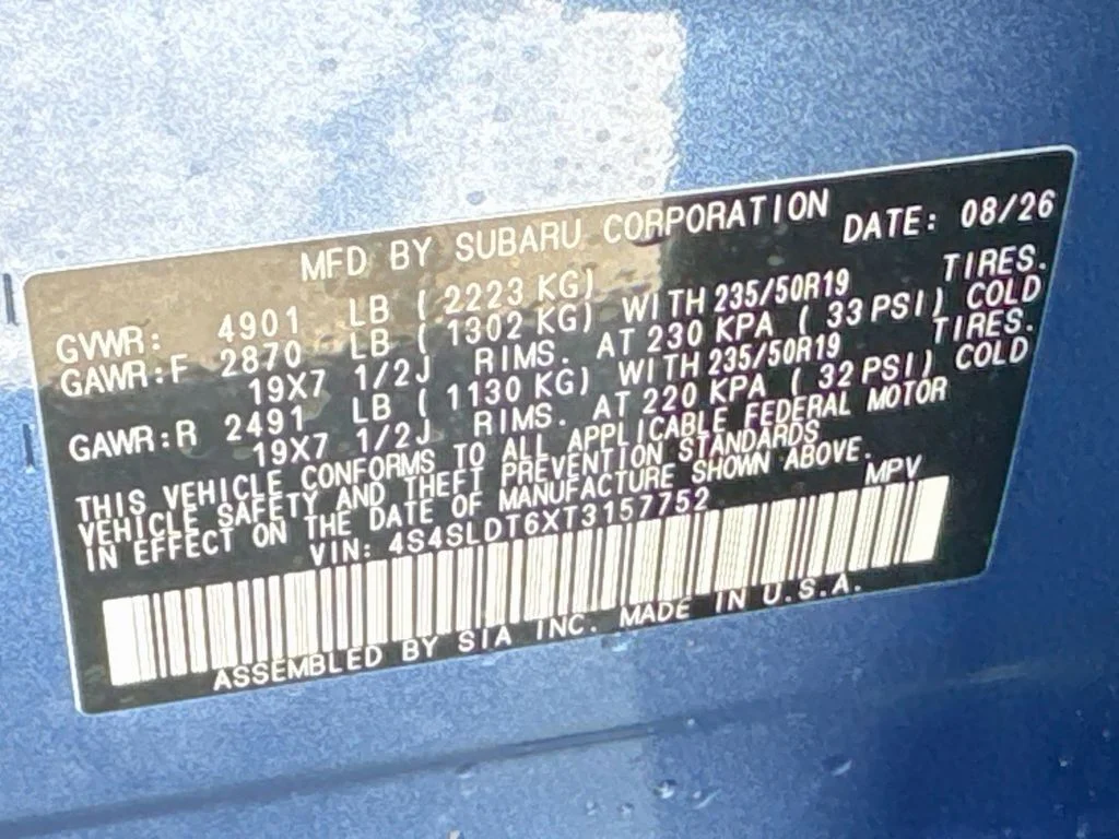 New 2026 Blue Subaru Touring image 43