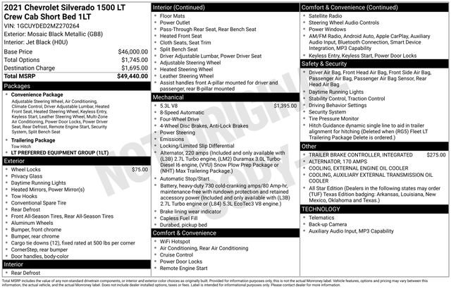 Used 2021 Black Chevrolet LT image 1