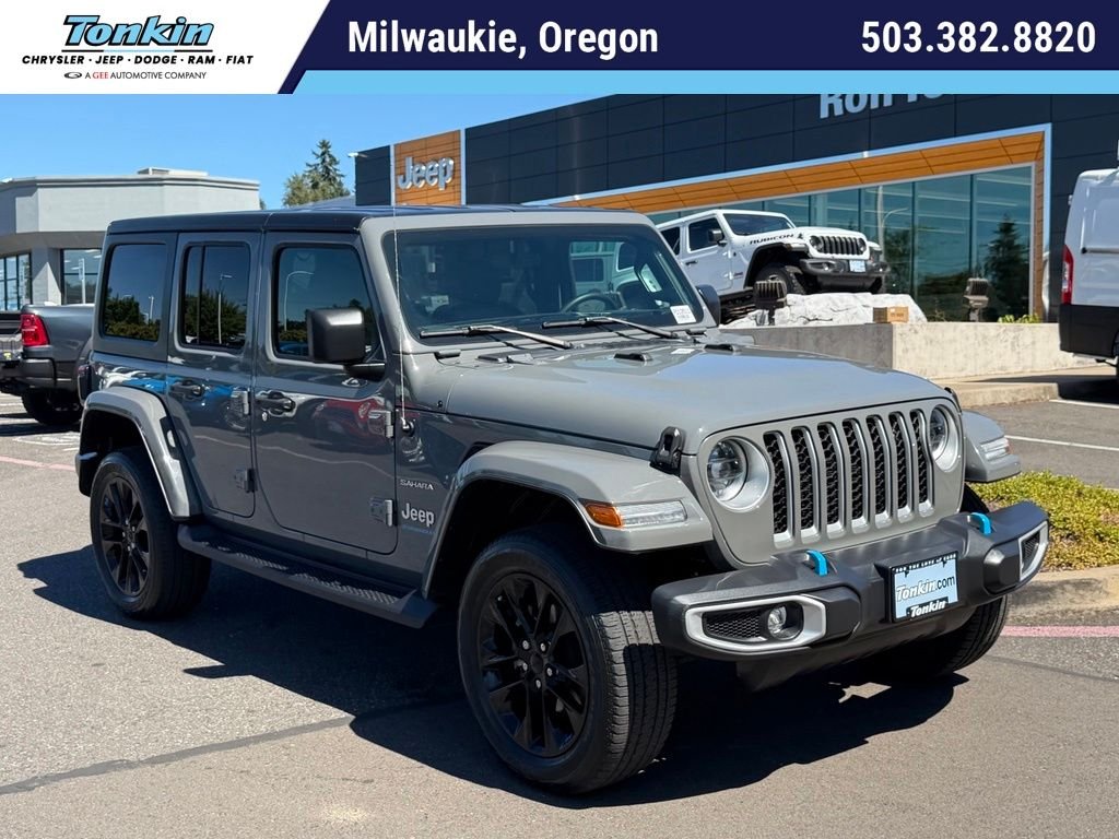 Used 2023 Gray Jeep Sahara 4xe image 1