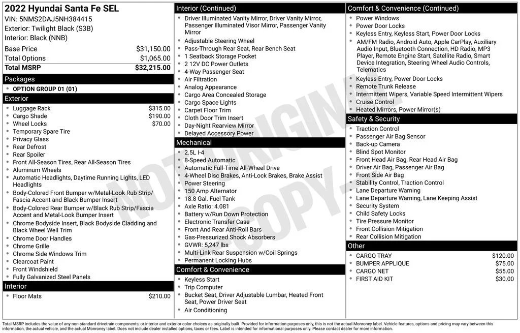 Used 2022 Black Hyundai SEL image 17