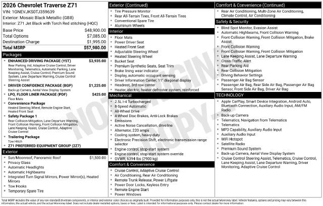 New 2026 Mosaic Black Metallic Chevrolet Z71 image 39