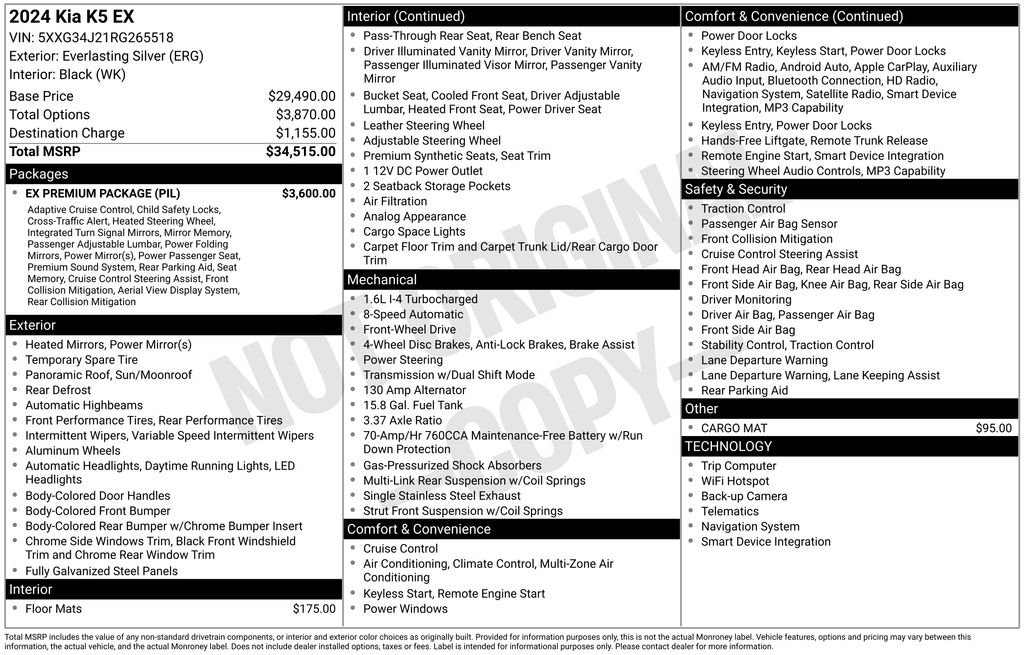 Used 2024 Silver Kia EX image 18