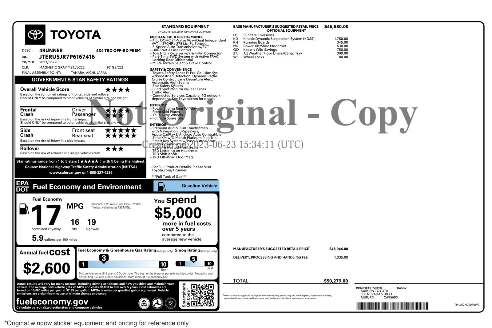 Used 2023 Magnetic Gray Metallic Toyota TRD Off Road Premium 4WD (Natl) image 2