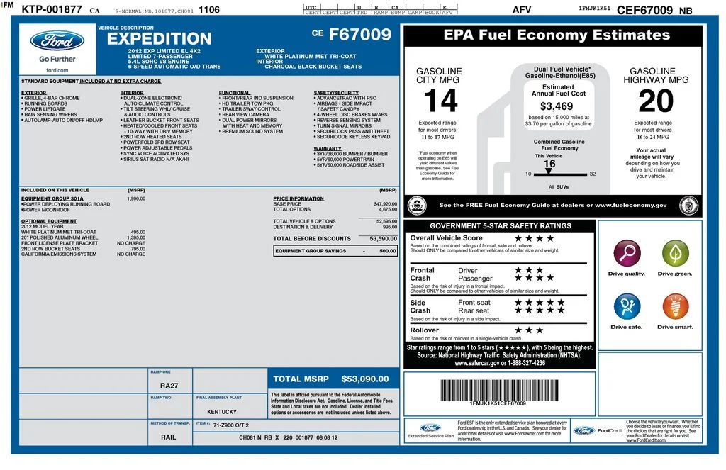 Used 2012 White Ford Limited image 24