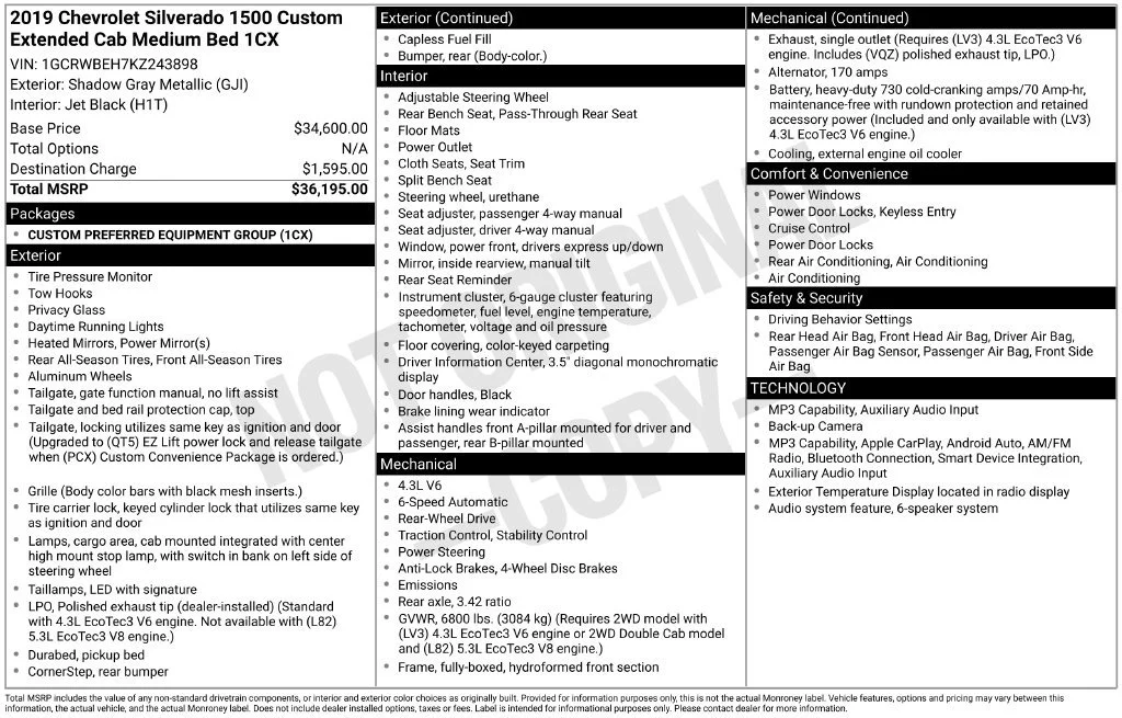 Used 2019 SHADOW GRAY METALLIC Chevrolet Custom image 37
