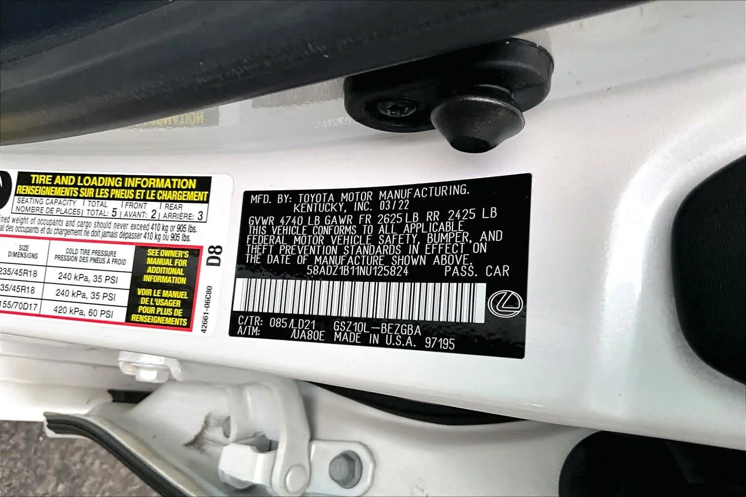 Certified Used 2022 EMINENT WHITE PEARL Lexus  image 19
