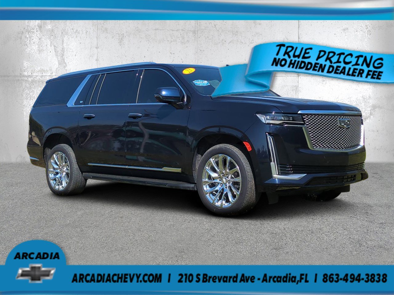Used 2023 Dark Moon Blue Metallic Cadillac 4WD Premium Luxury image 1