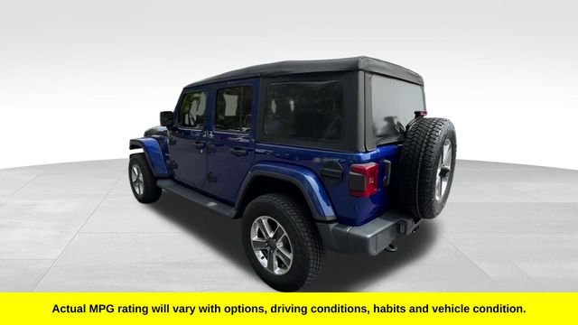Used 2020 Blue Jeep Unlimited Sahara image 3