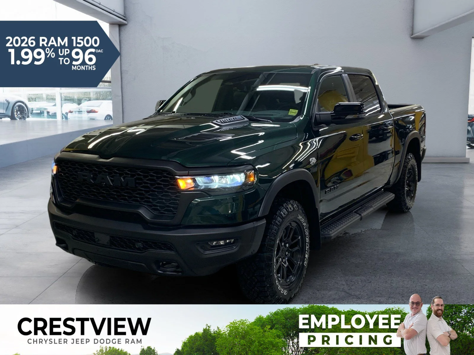 New 2026 SERRANO GREEN METALLIC Ram Rebel image 1