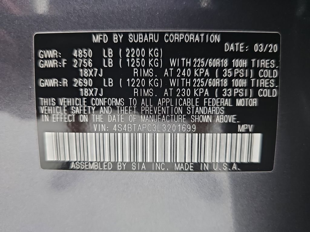 Used 2020 Gray Subaru Touring image 57