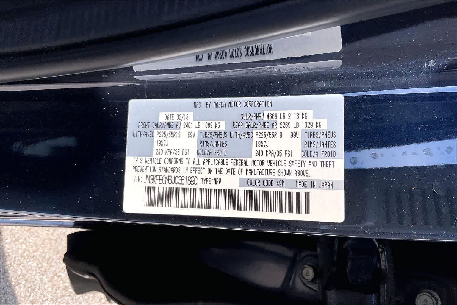 Used 2018 Deep Crystal Blue Mica Mazda Touring image 36