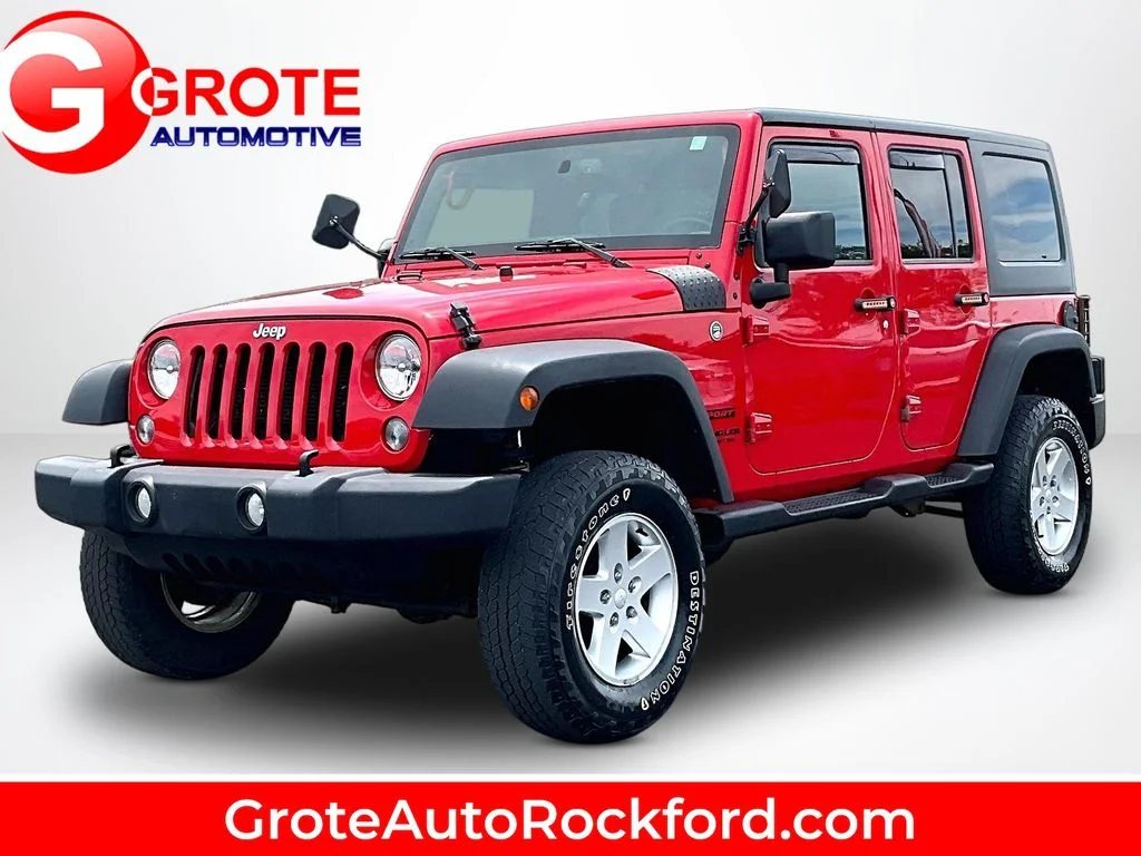 Used 2015 Red Jeep Unlimited Sport image 1