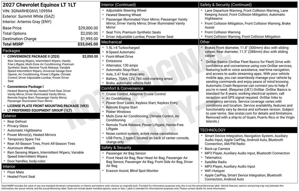 New 2027 Summit White Chevrolet LT image 20