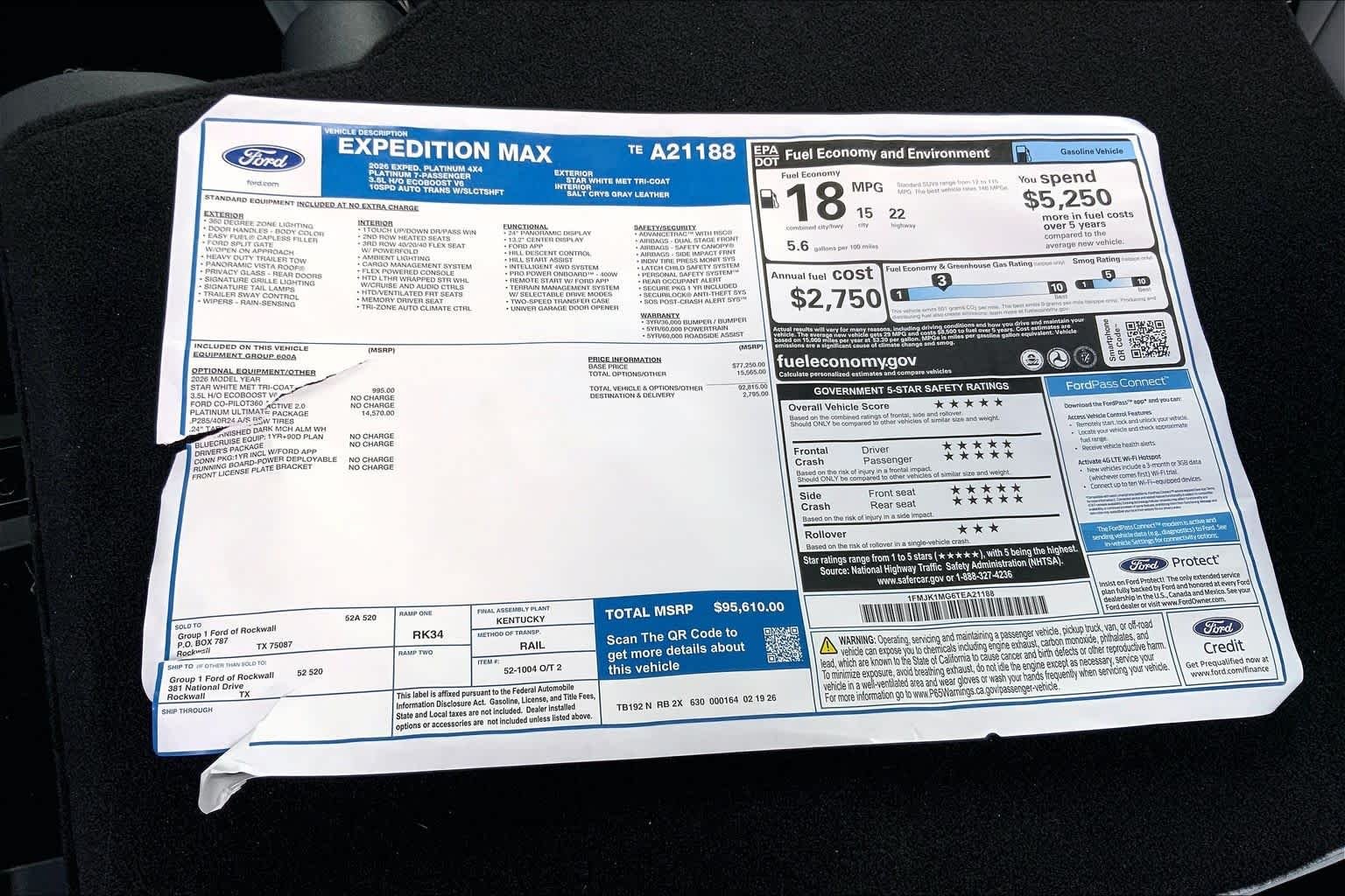New 2026 Star White Metallic Tri-Coat Ford MAX Platinum® image 18
