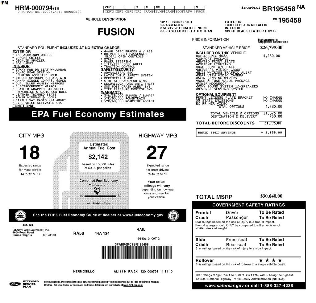 Used 2011 Tuxedo Black Metallic Ford Sport image 6