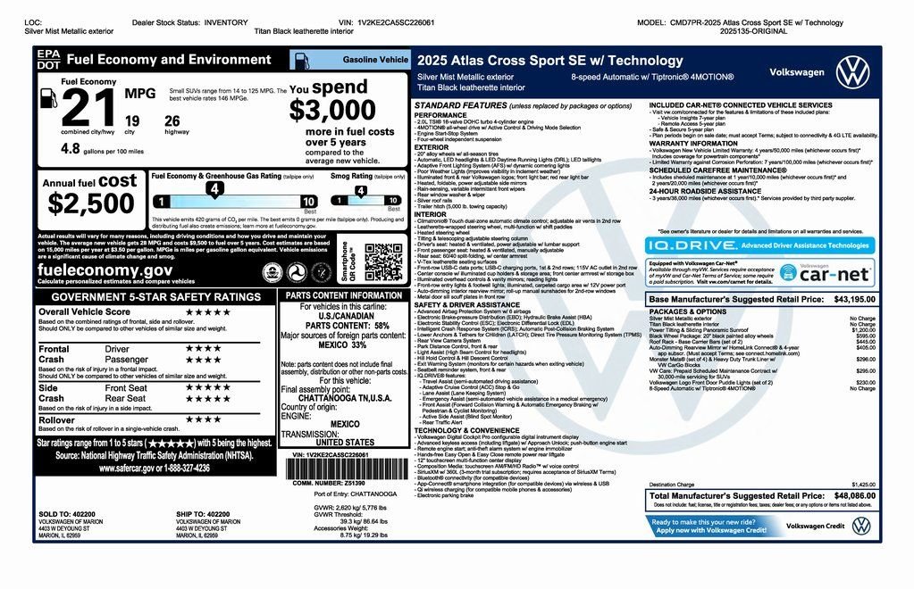 2025 Volkswagen Atlas Cross Sport SE w/Tech - Photo 8