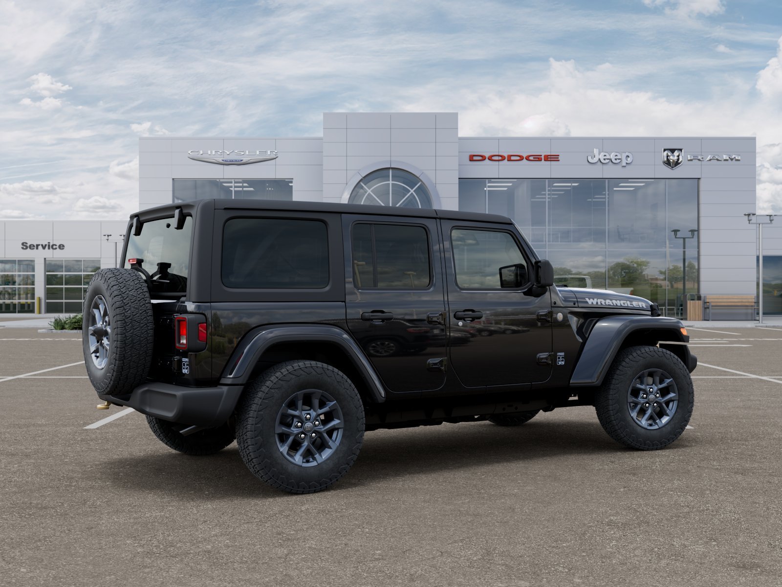 New 2026 Black Clear-Coat Exterior Paint Jeep 4-Door 85th Anniversary Edition image 4