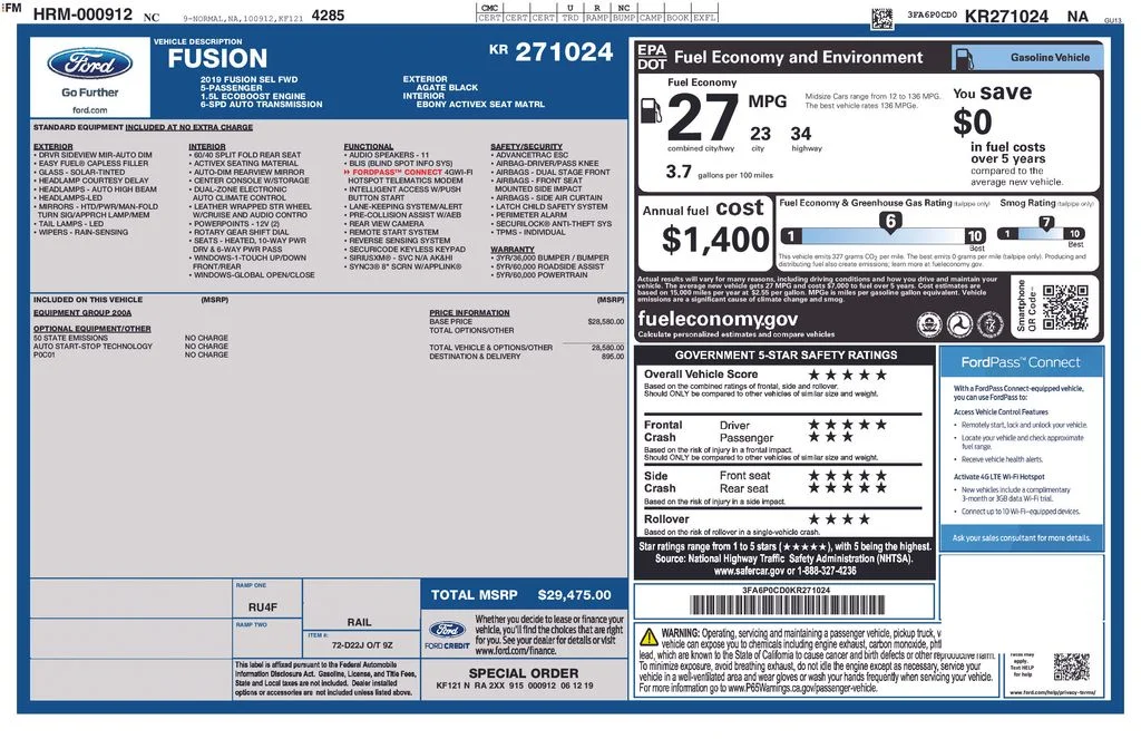 Used 2019 Black Ford SEL image 55