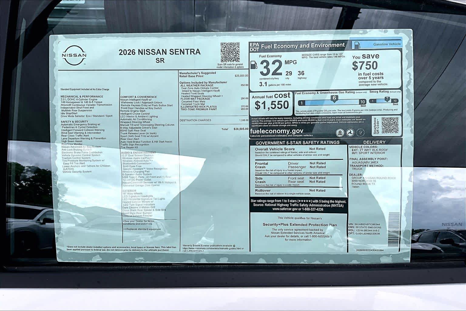 New 2026 Aspen White TriCoat / Super Black Two-tone Nissan SR image 19