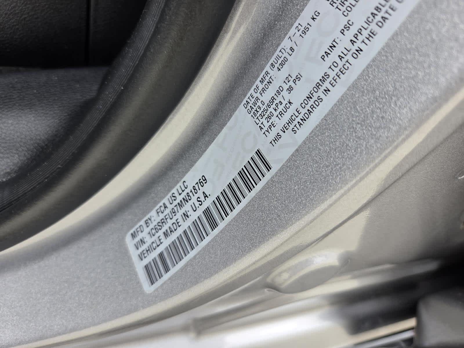 Used 2021 Billet Silver Metallic Clearcoat Ram TRX image 30