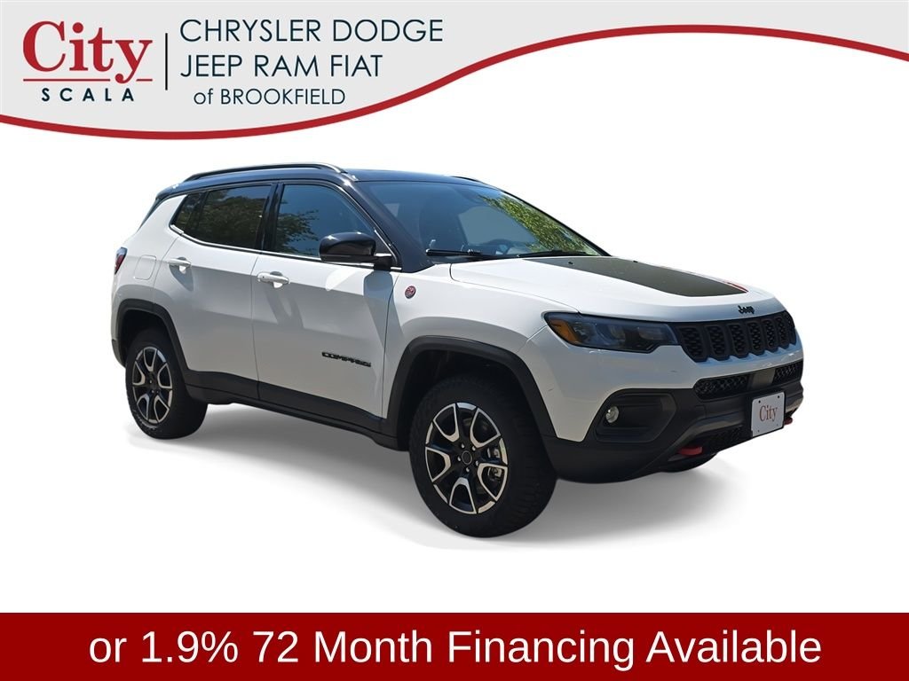 New 2026 Bright White Clear-Coat Exterior Paint Jeep Trailhawk image 1