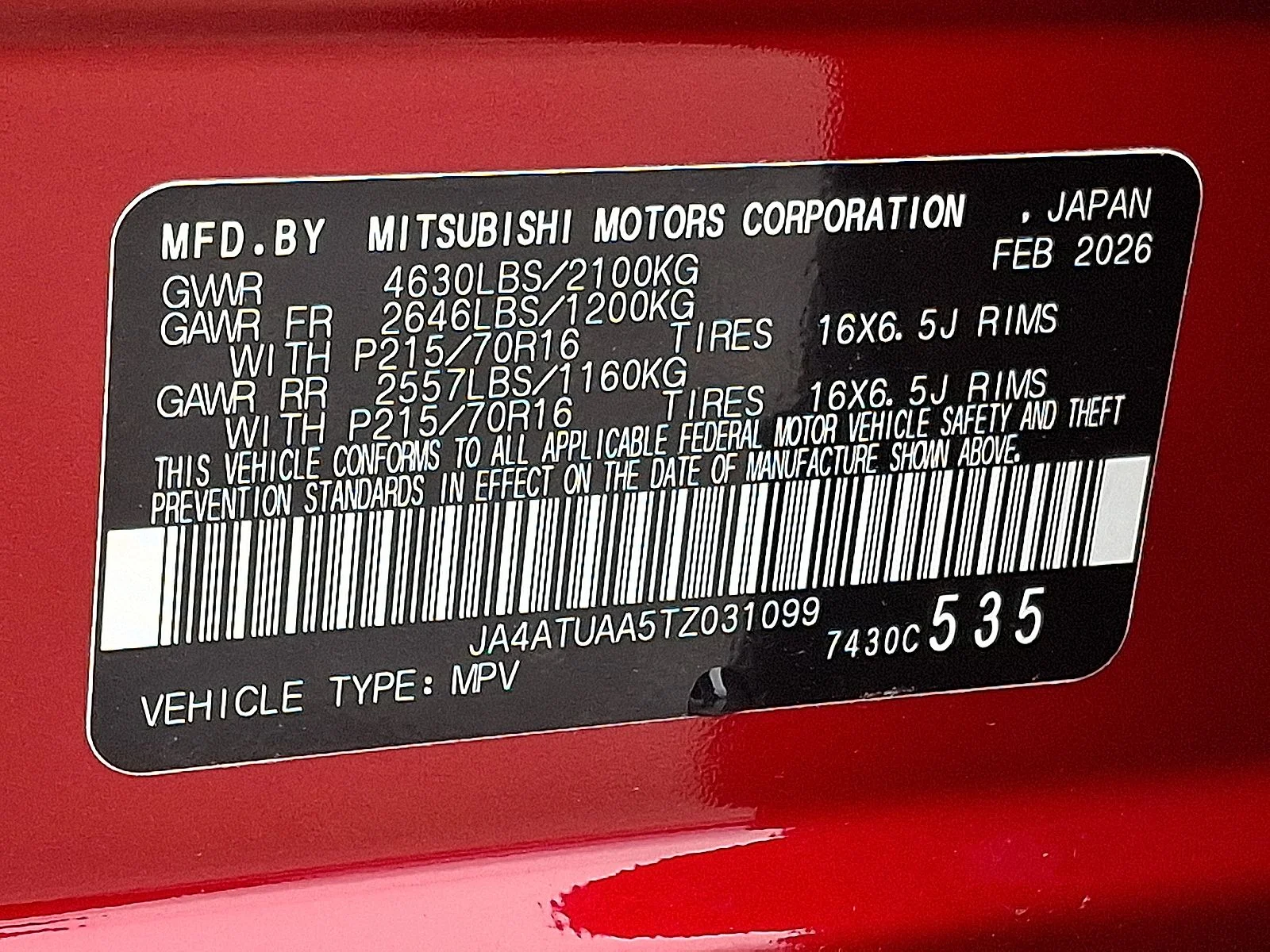 New 2026 Red Mitsubishi ES image 21