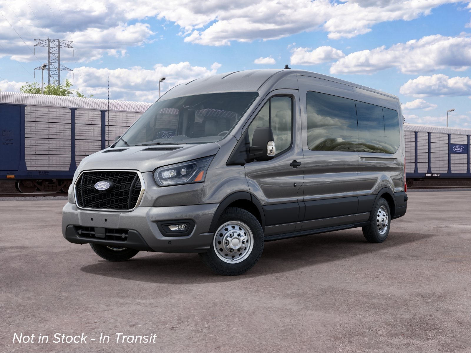 New 2027 Carbonized Gray Metallic Ford Passenger Van XLT image 2