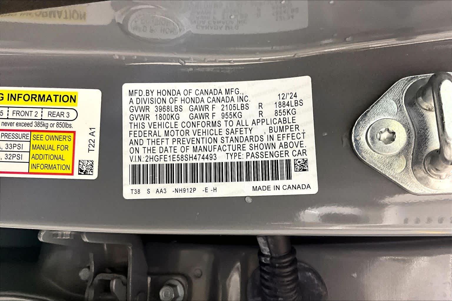 Used 2025 Urban Gray Pearl Honda  image 32