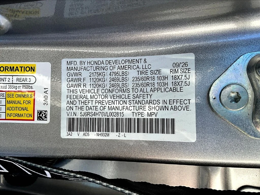 New 2027 Solar Silver Metallic Honda EX-L AWD image 21