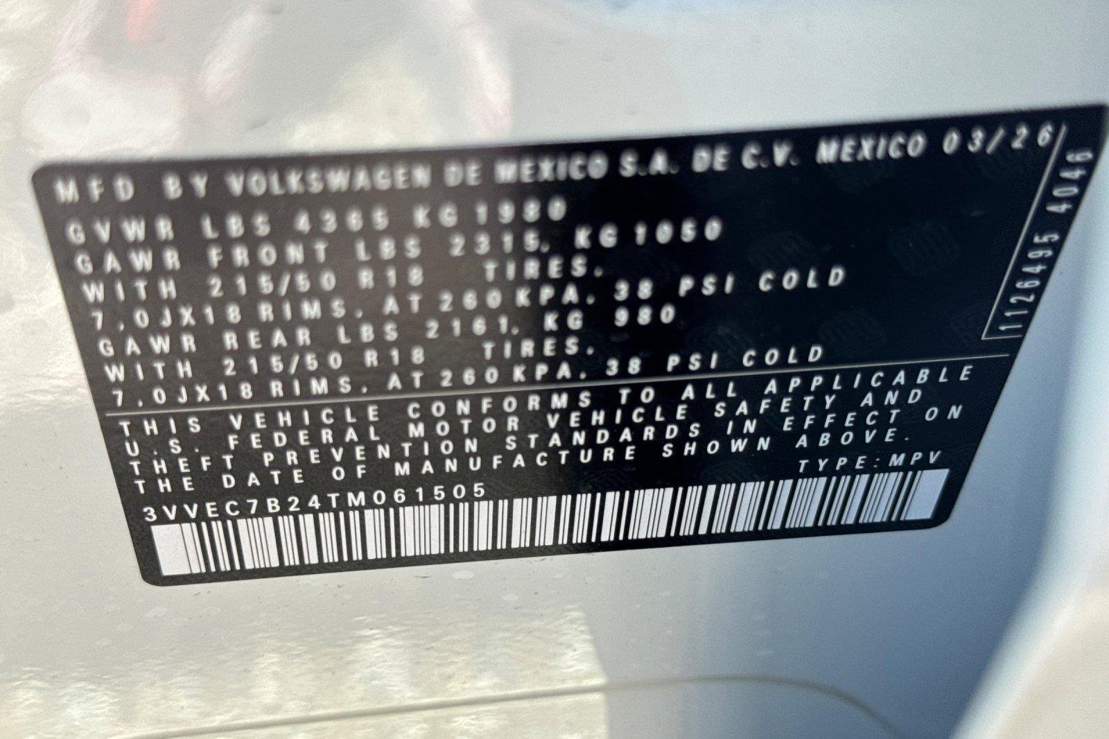 New 2026 Pure White Volkswagen SE image 27