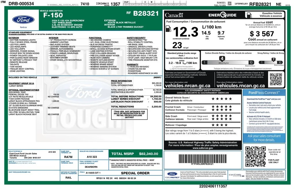 Certified Used 2024 Black Ford Lariat image 2