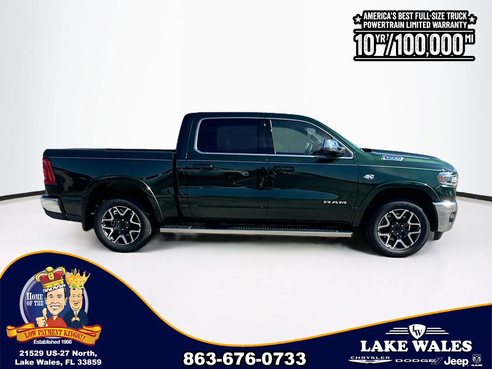 New 2026 Serrano-Green Metallic Exterior Paint RAM Laramie image 7