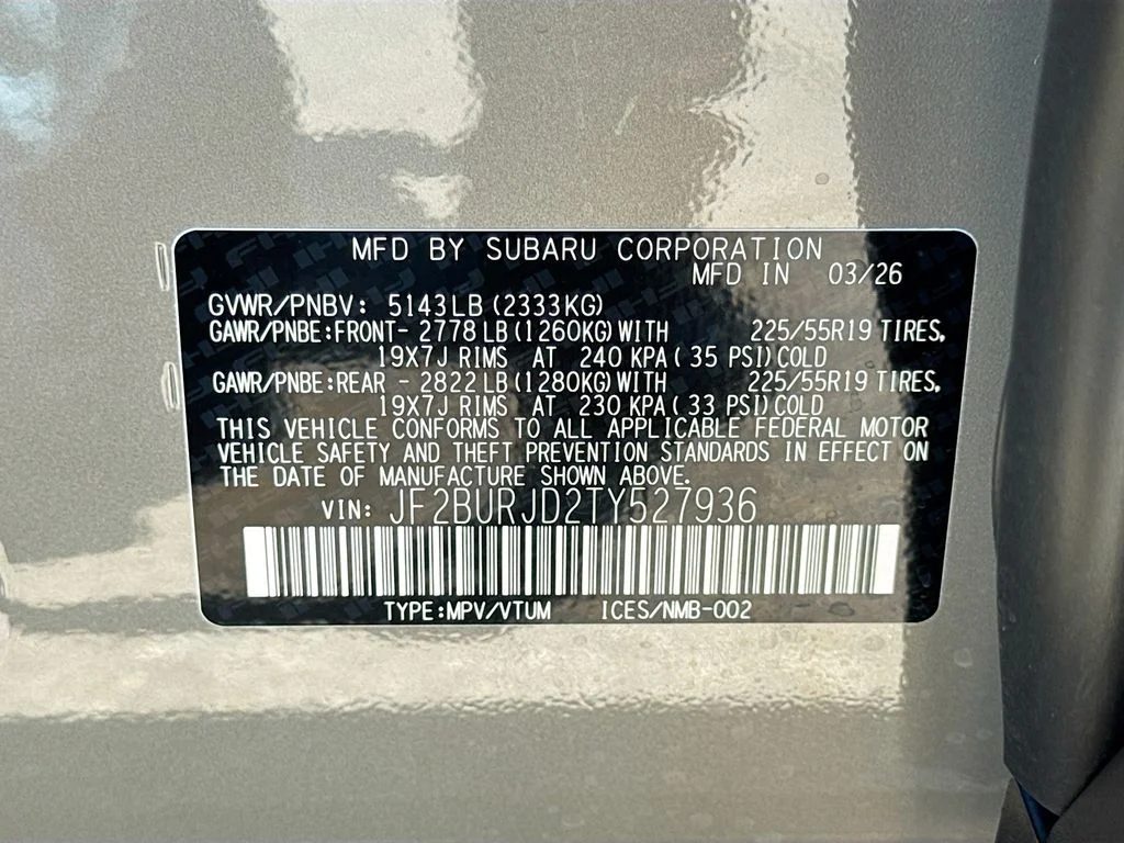 New 2026 Beige Subaru Touring XT image 43