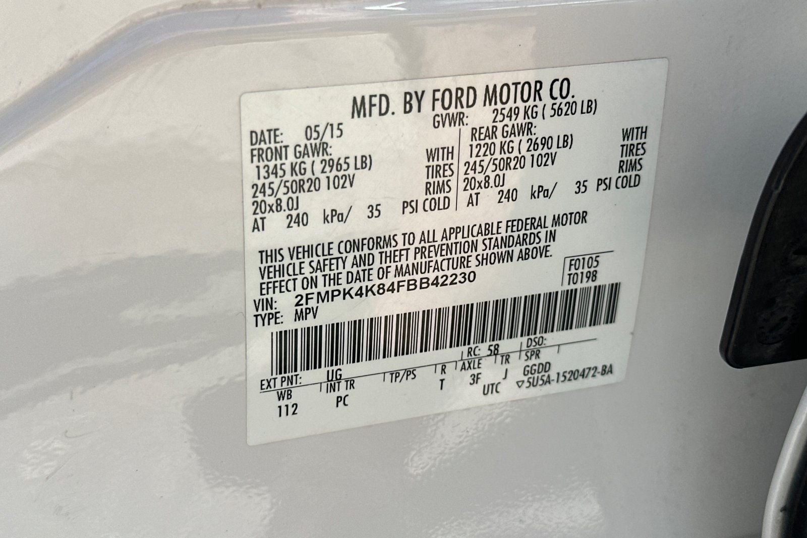 Used 2015 White Ford Titanium image 29