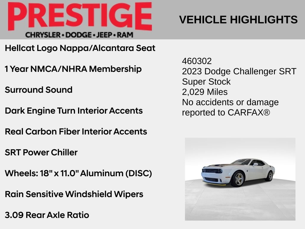 Used 2023 White Dodge SRT Super Stock image 8