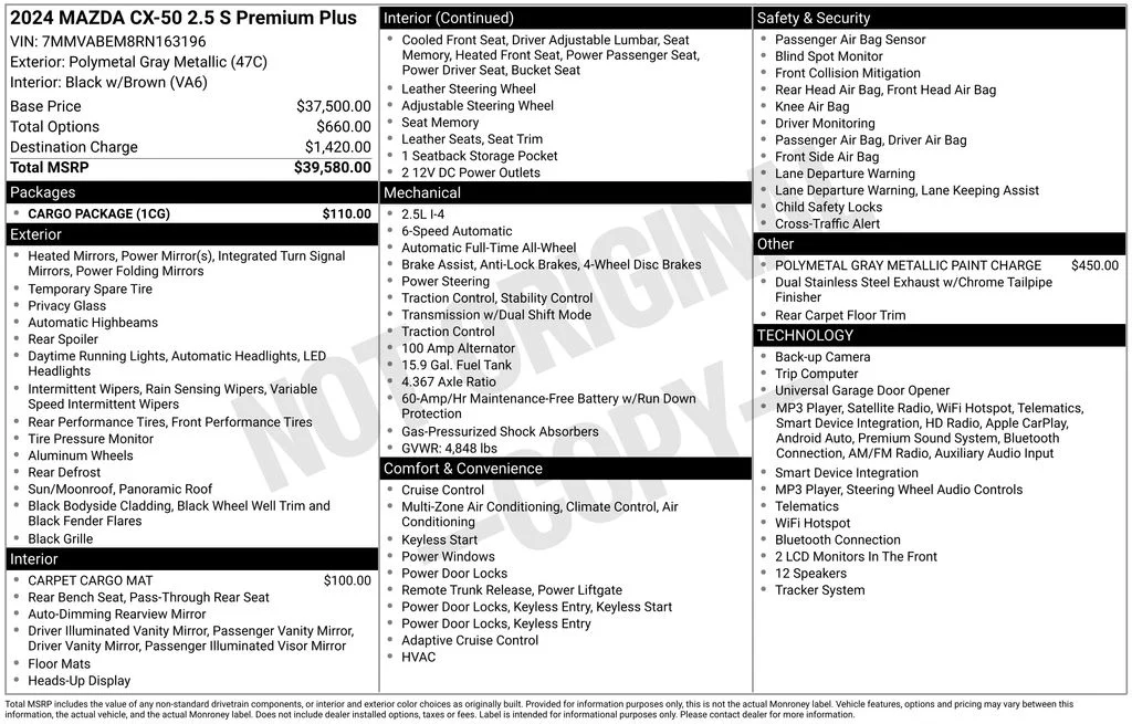 Certified Used 2024 Gray Mazda 2.5 S Premium Plus Package image 4