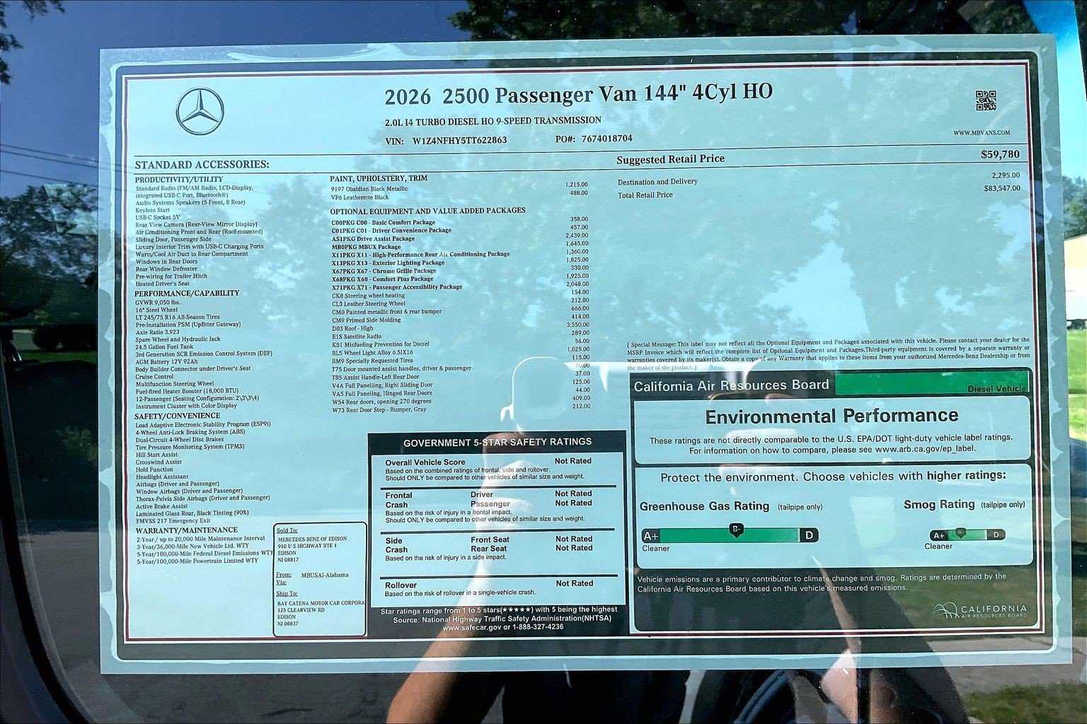 New 2026 Obsidian Black Metallic Mercedes-Benz Passenger 144 WB image 28