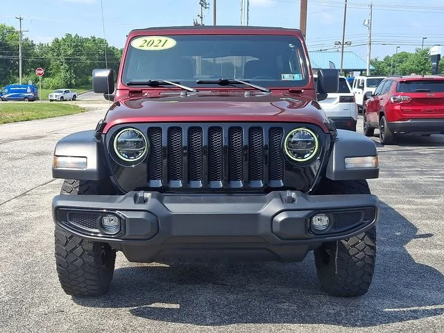 Used 2021 Red Jeep Unlimited Willys image 3