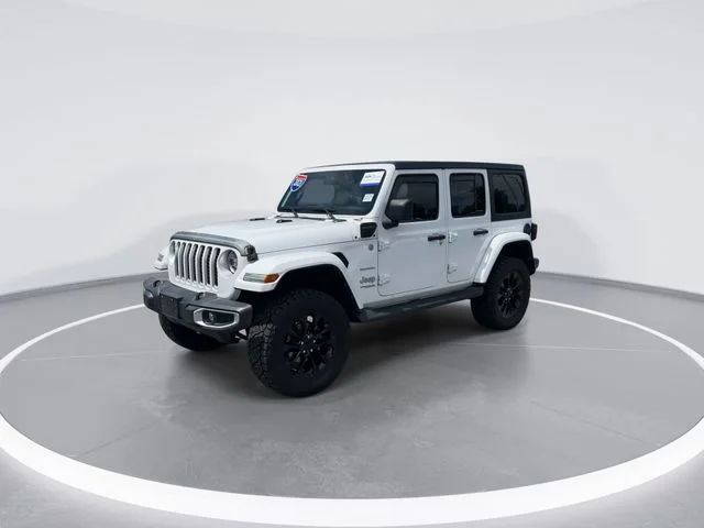 Used 2021 White Jeep Unlimited Sahara 4xe image 3