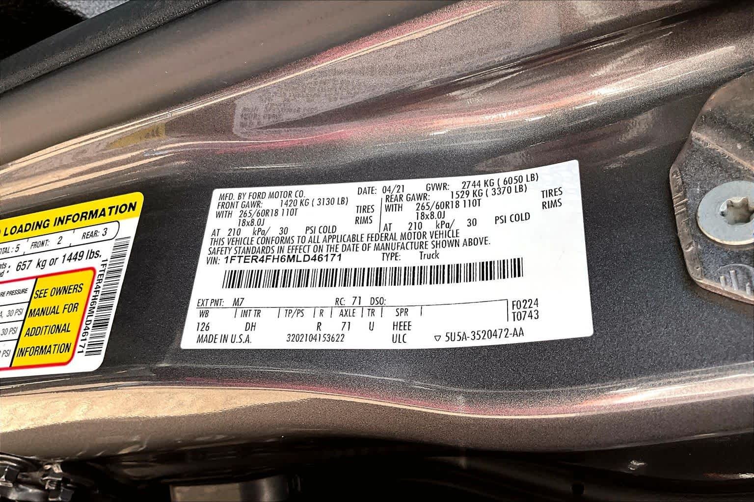 Used 2021 Carbonized Gray Metallic Ford LARIAT image 34
