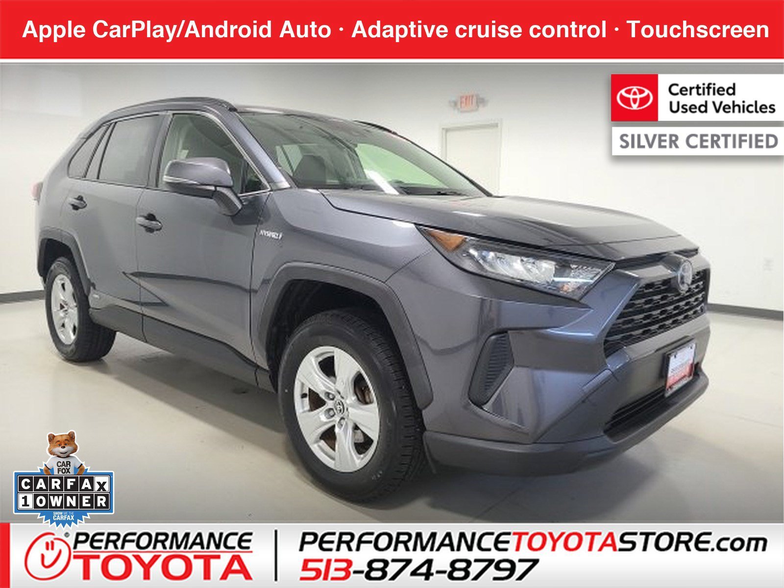 Certified Used 2020 Magnetic Gray Metallic Toyota Hybrid LE image 1
