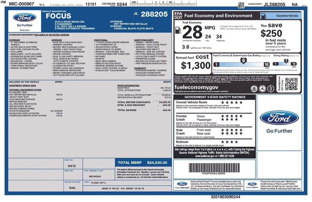 Used 2018 Red Ford SEL image 2