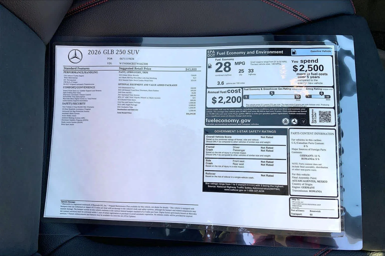 New 2026 Cirrus Silver Metallic Mercedes-Benz GLB 250 image 16