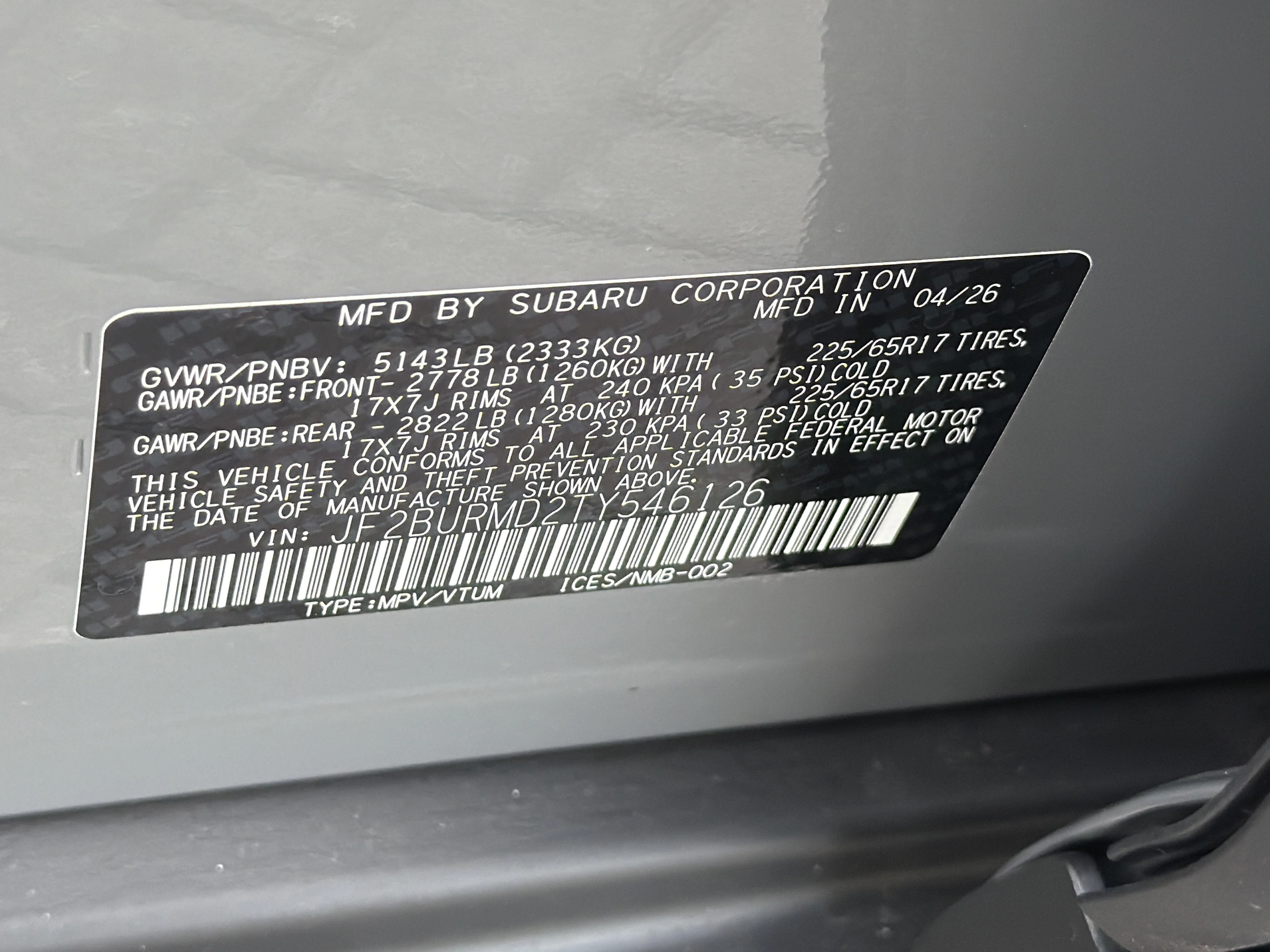 New 2026 RIVER ROCK PEARL Subaru Wilderness image 33