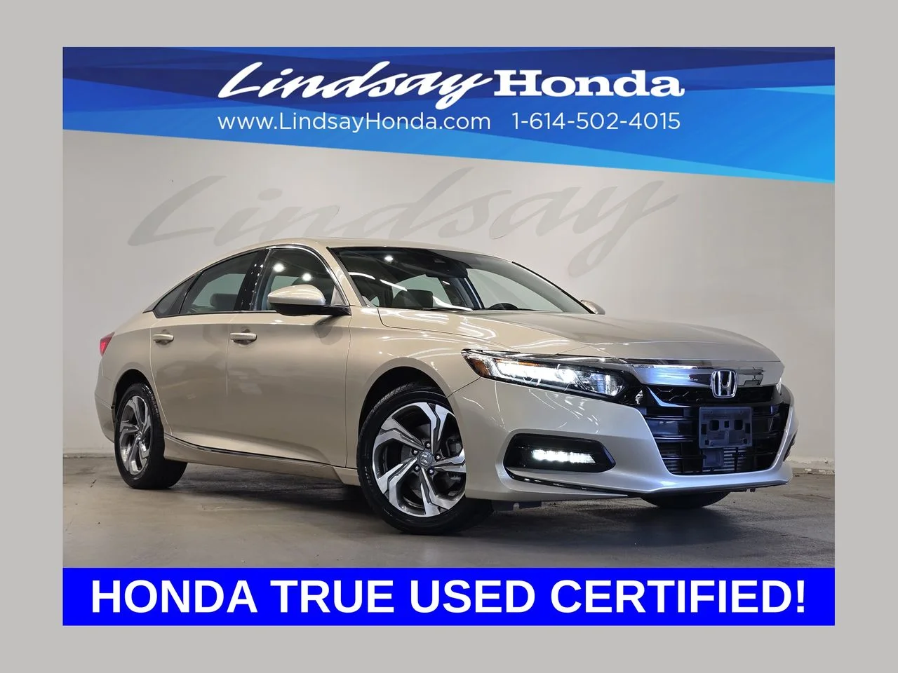 Certified Used 2019 Champagne Frost Pearl Honda EX image 1