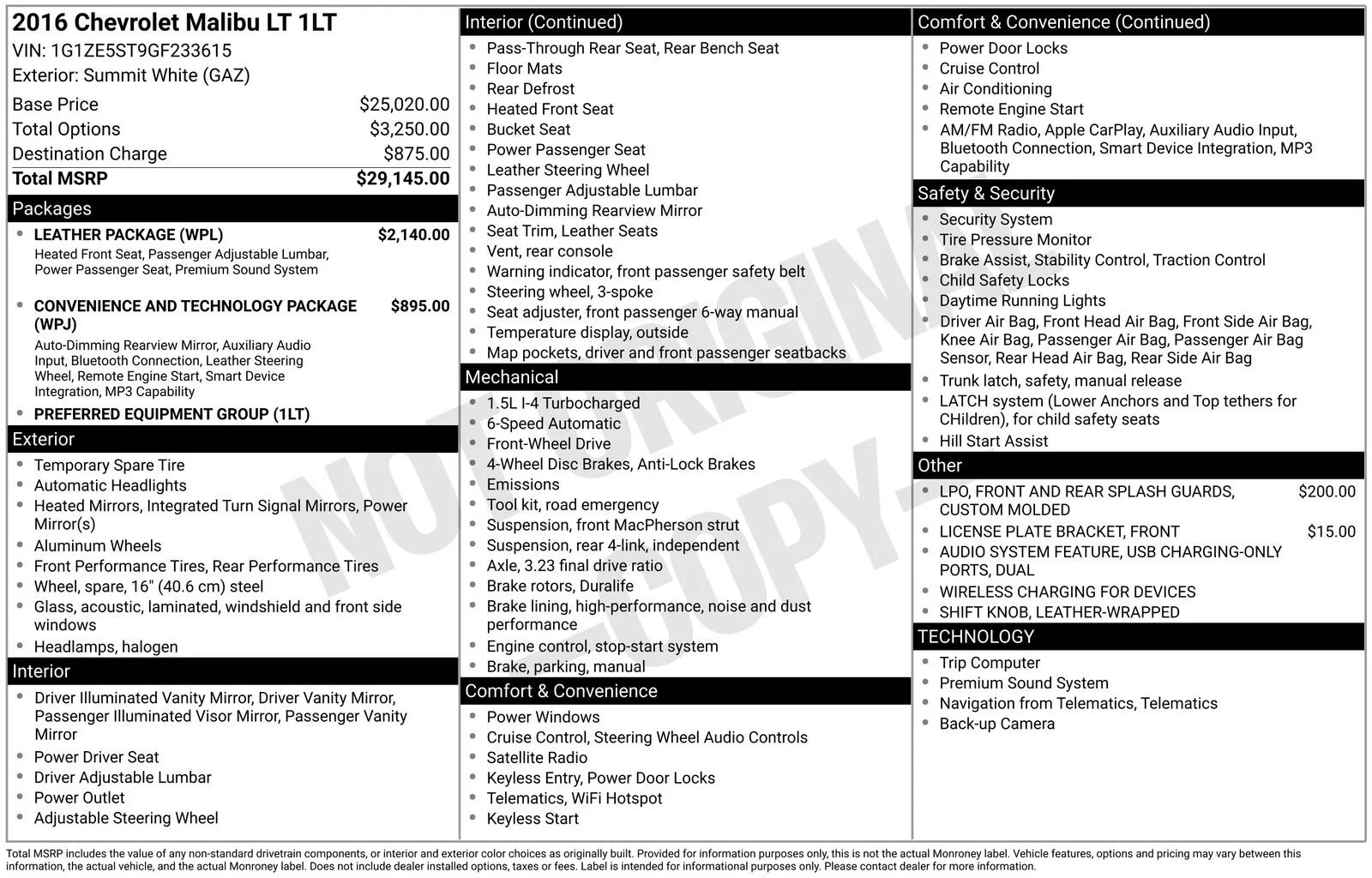 Used 2016 SUMMIT WHITE Chevrolet LT image 14