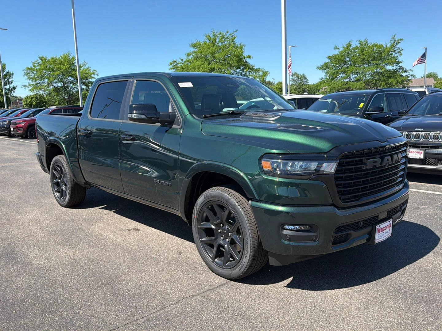 New 2026 Serrano-Green Metallic Exterior Paint RAM Laramie image 2